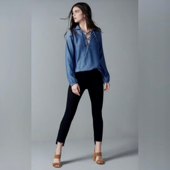 FRAME DENIM Film Noir Le High Straight Raw Stagger Jeans Size 31 - Picture 12 of 12